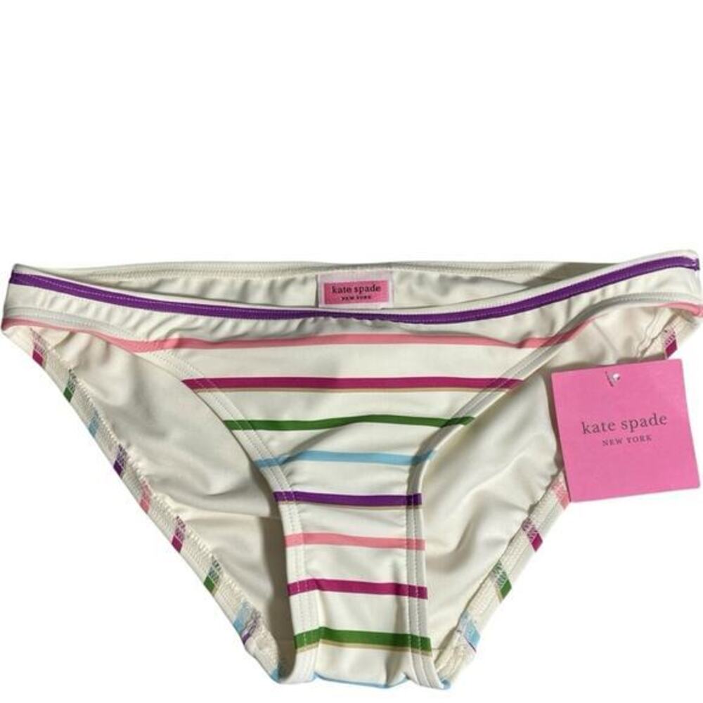 KATE SPADE NEW YORK nwt Striped Classic Bikini swimsuit Bottoms XS